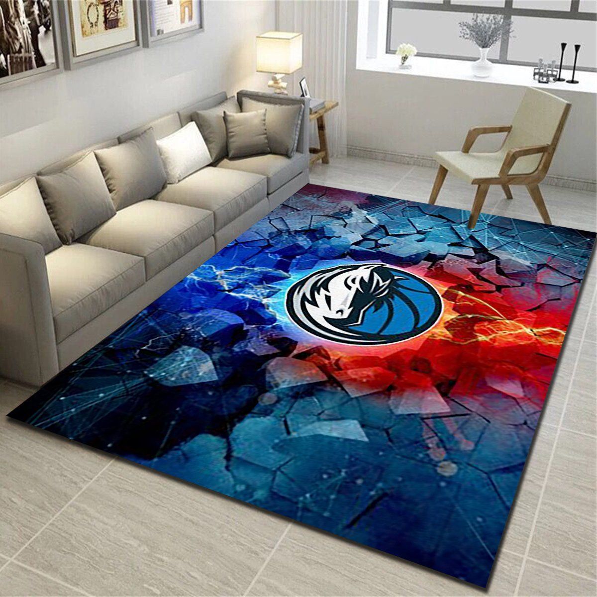 Dallas Mavericks Area Rugs, Basketball Team Living Room Carpet, Fan Cave Floor Mat