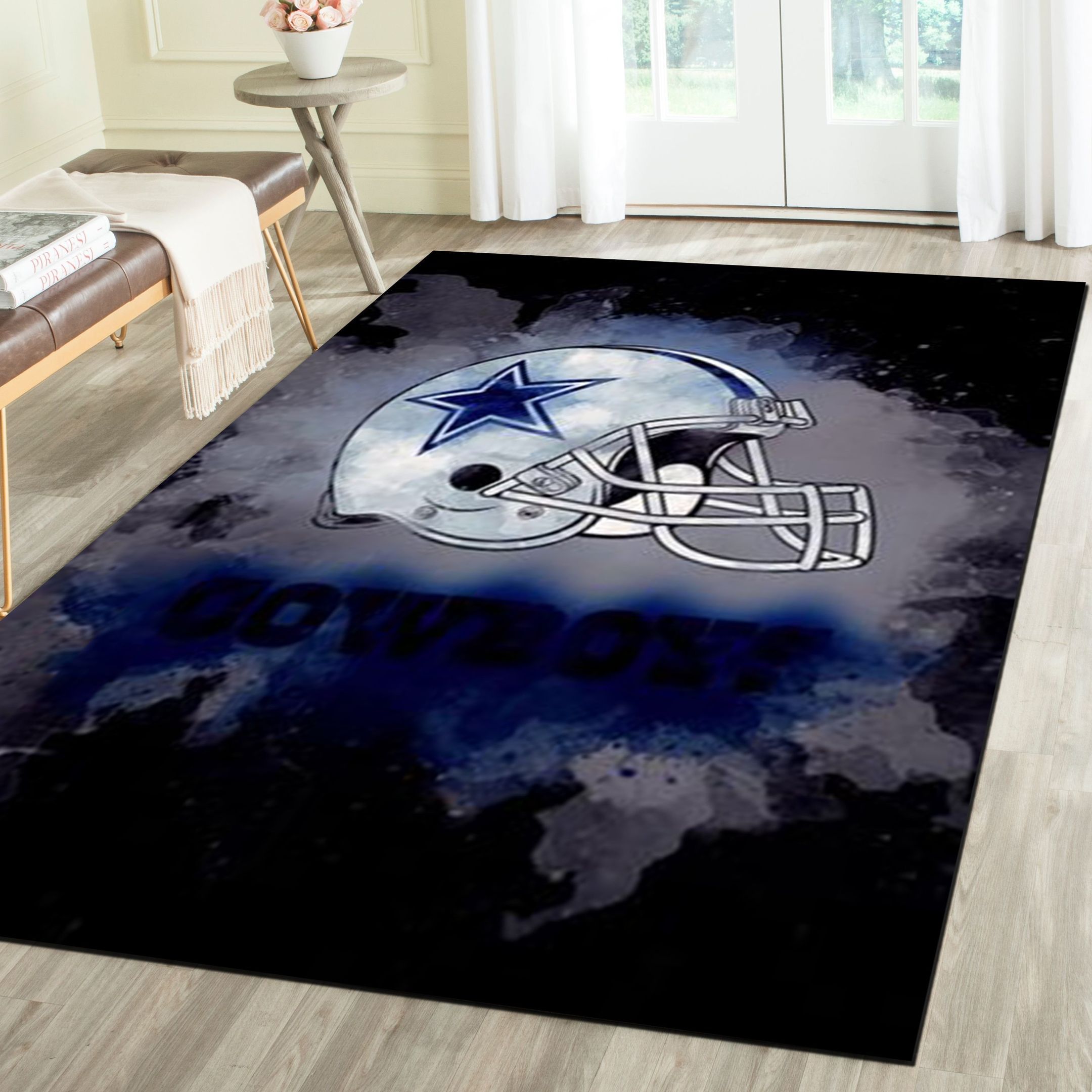 Dallas Cowboys Rug, Football Team Living Room Carpet, Sports Floor Mat Home Decor