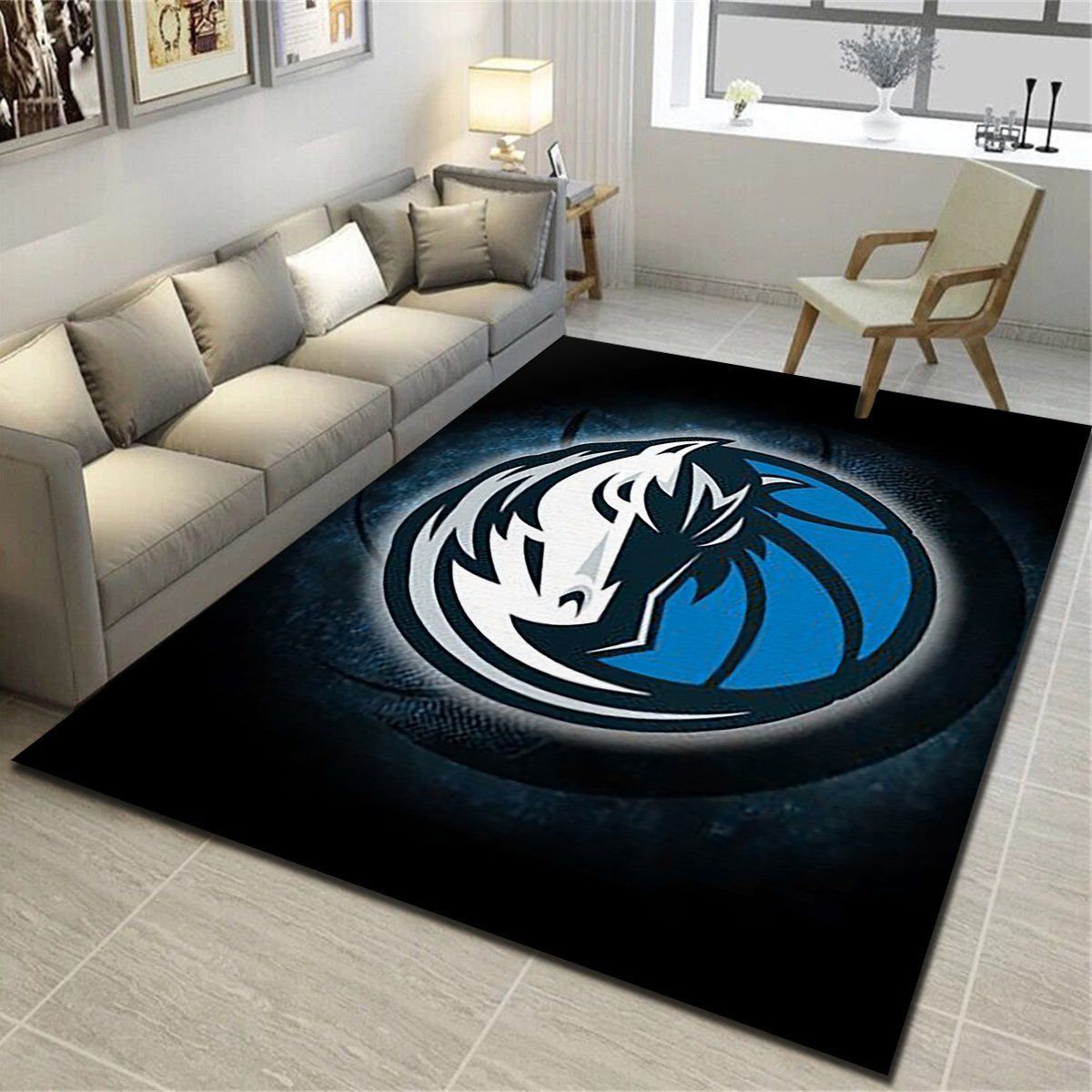 Dallas Mavericks Area Rugs, Basketball Team Living Room Bedroom Carpet, Sports Floor Decor