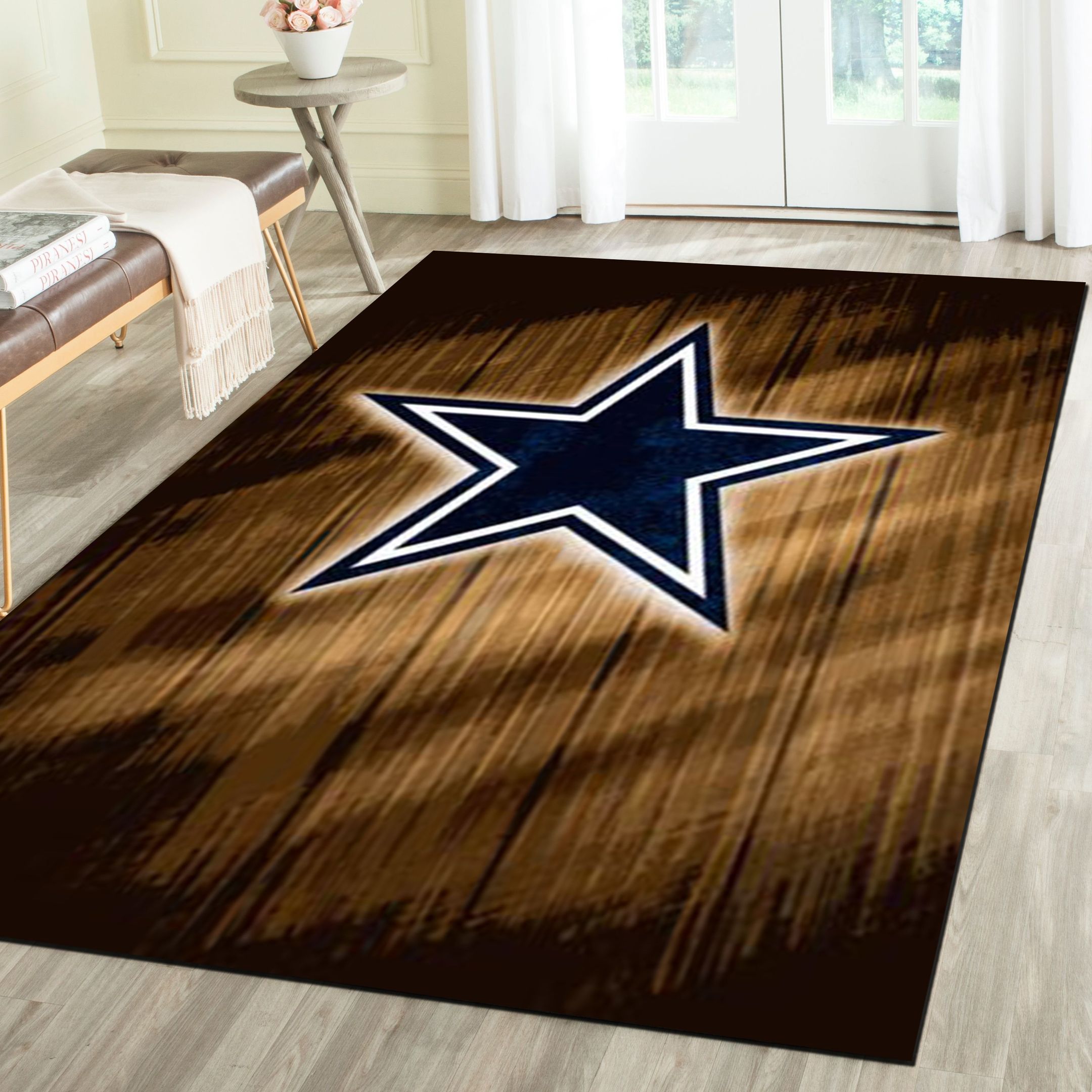 Dallas Cowboys Area Rugs, Football Team Living Room Carpet, Sports Floor Decor