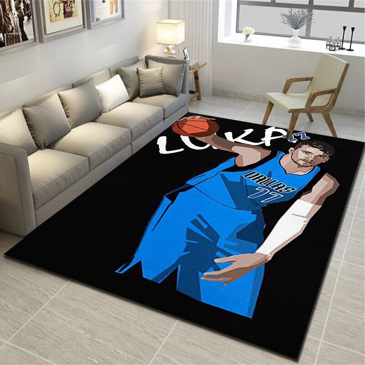 Dallas Mavericks Rug, Basketball Team Living Room Carpet, Sports Floor Mat Home Decor