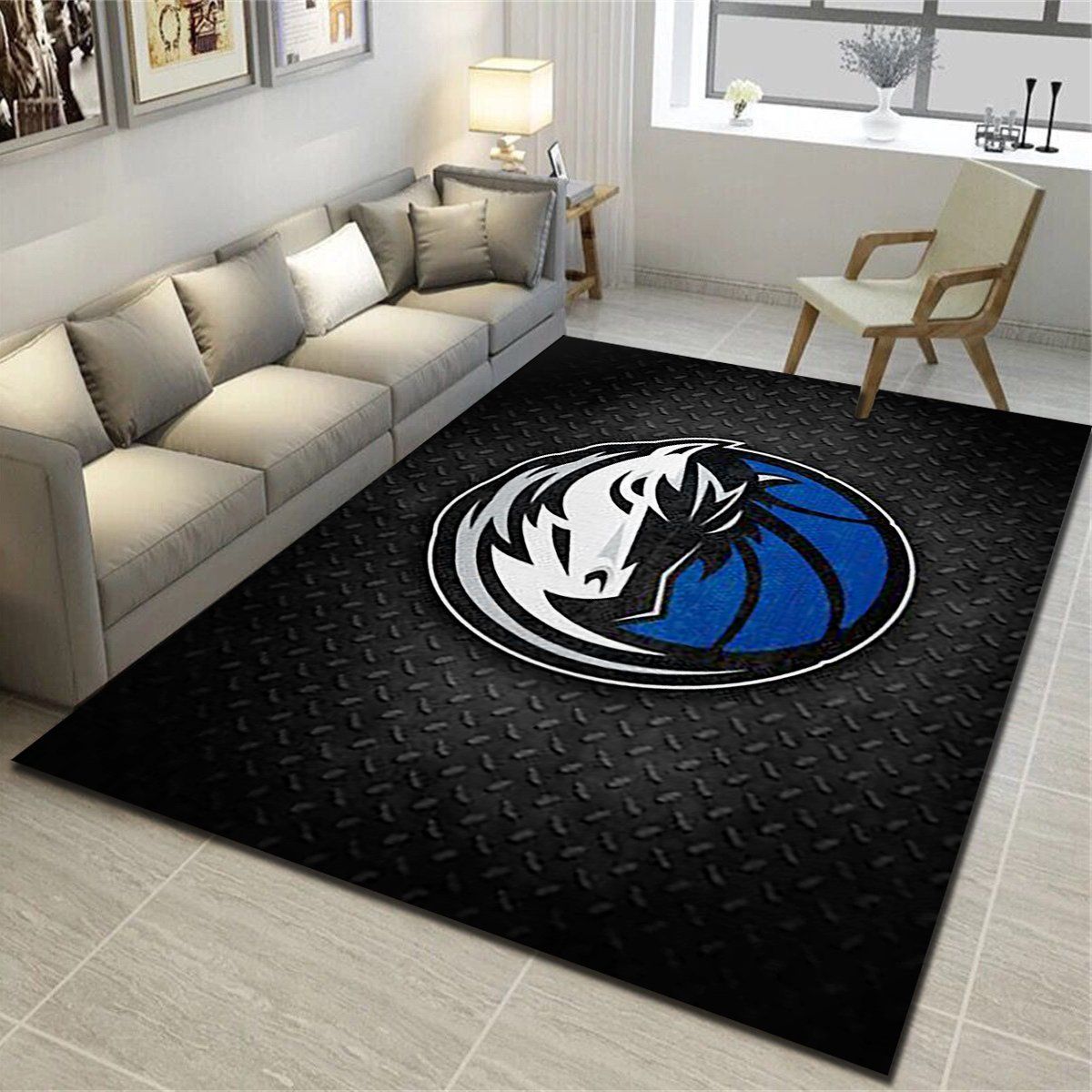 Dallas Mavericks Area Rug, Basketball Team Living Room Carpet, Fan Cave Floor Mat