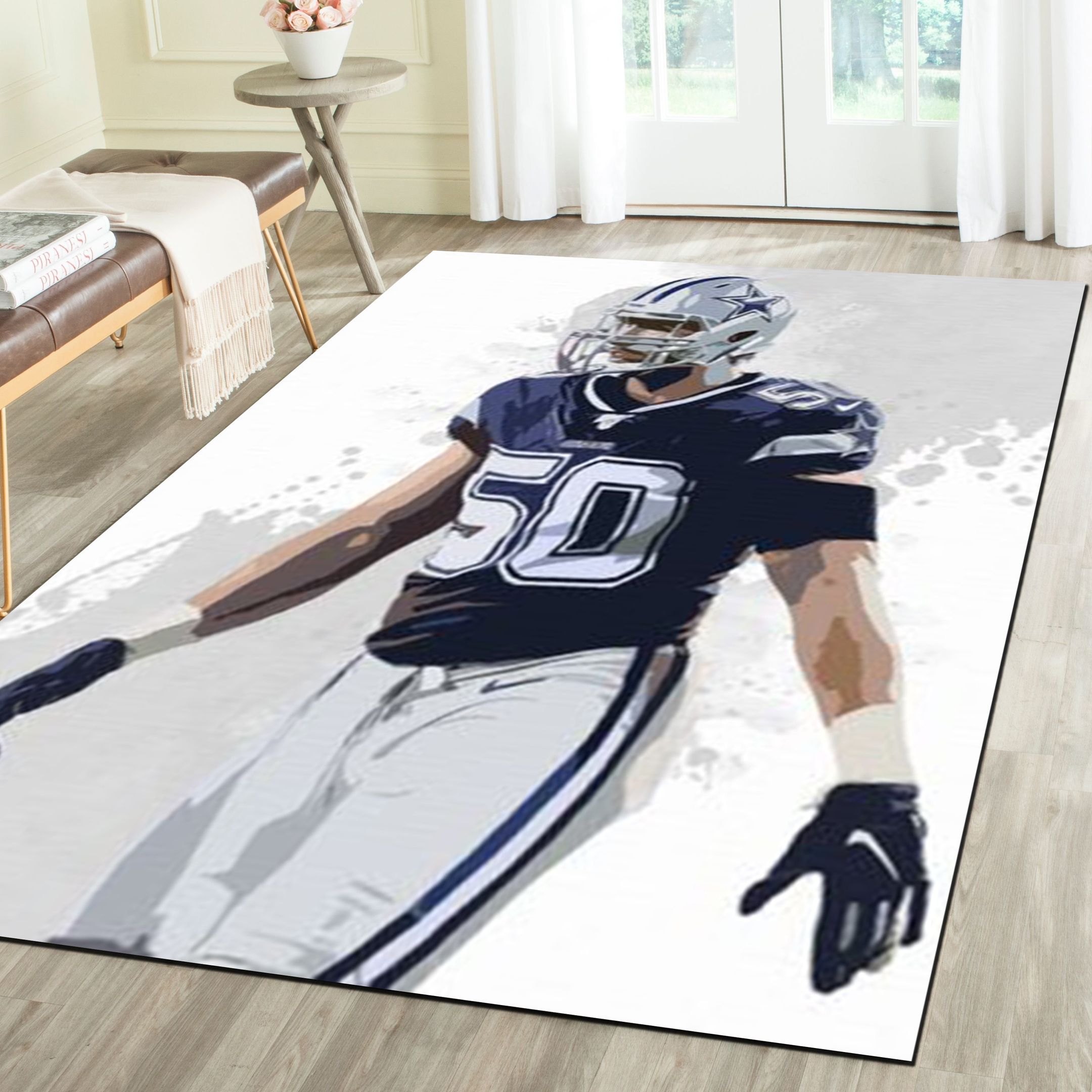 Dallas Cowboys Area Rugs, Football Team Living Room Bedroom Carpet, Sports Floor Decor