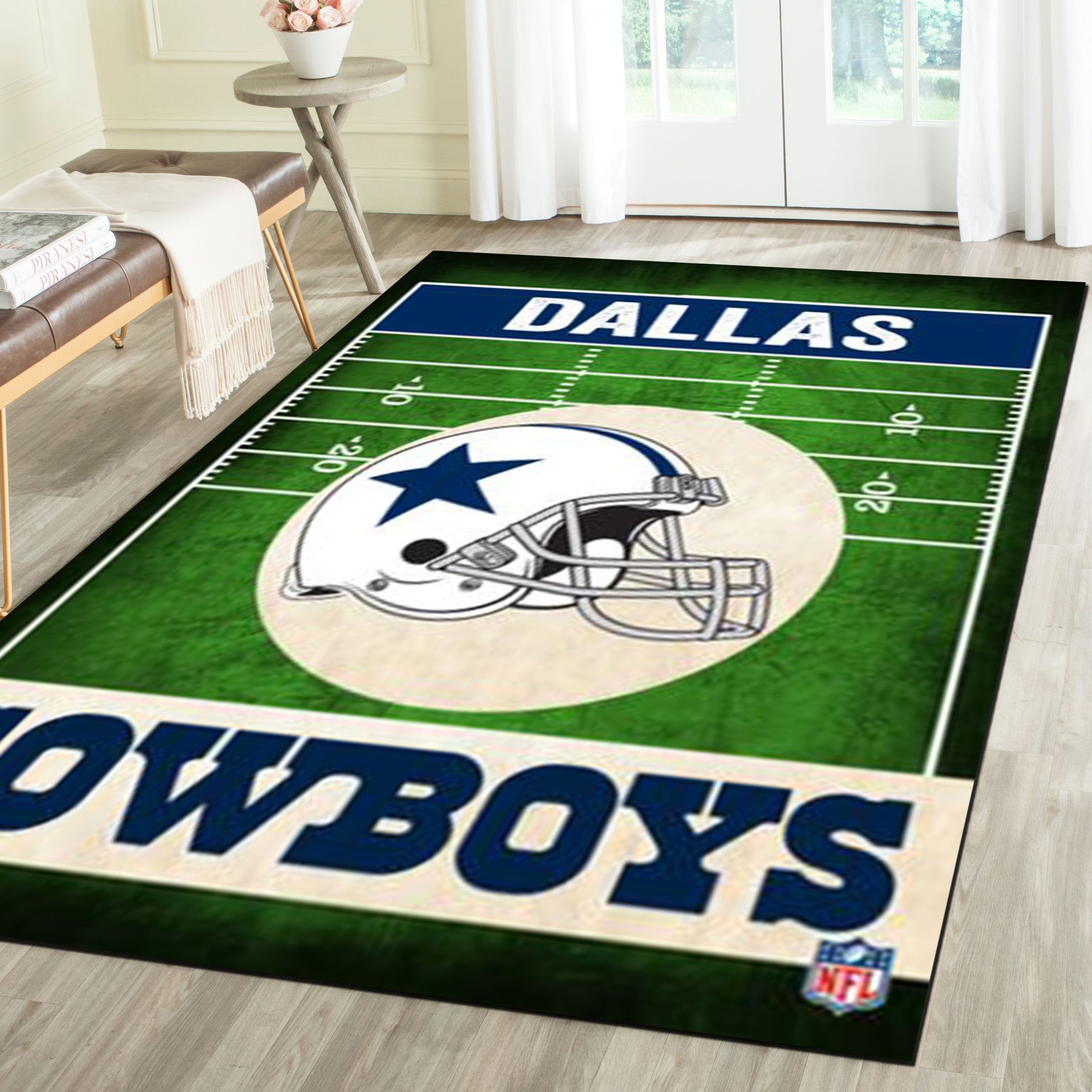 Dallas Cowboys Rug, Football Team Living Room Bedroom Carpet, Sports Floor Decor