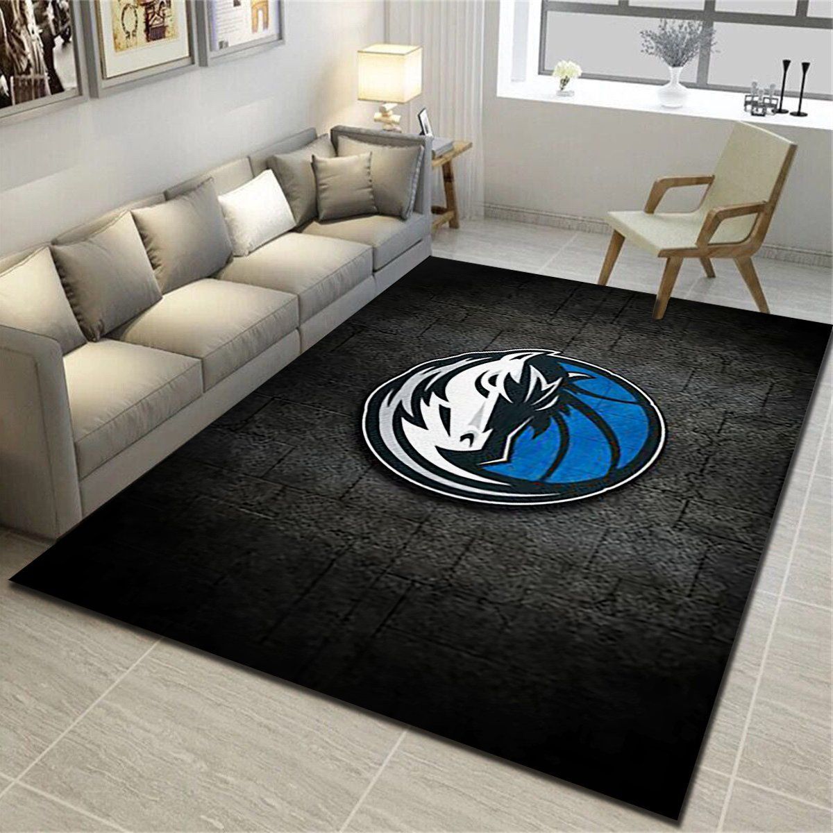 Dallas Mavericks Area Rugs, Basketball Team Living Room Carpet, Sports Floor Decor