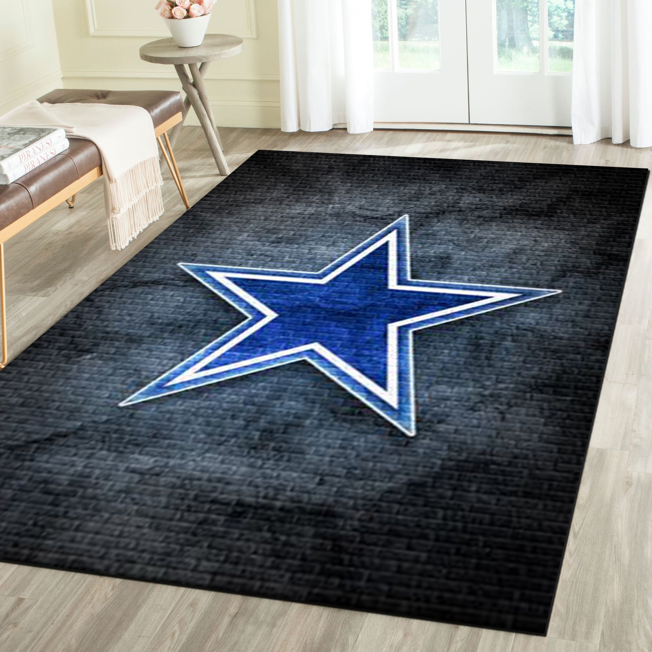 Dallas Cowboys Area Rugs, Football Team Living Room Bedroom Carpet, Sports Floor Mat Home Decor