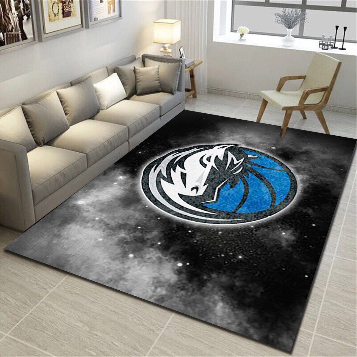 Dallas Mavericks Rug, Basketball Team Living Room Carpet, Sports Floor Decor