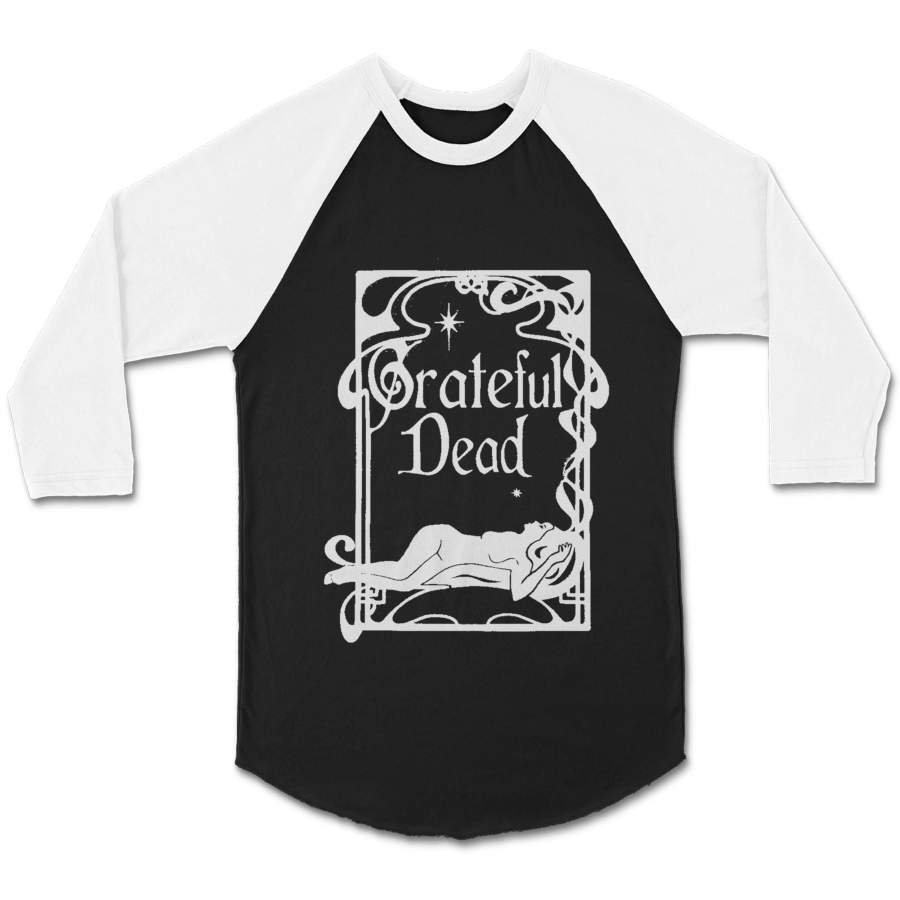 Grateful Dead Graphic Art Nouveau Design Jerry Garcia CPY Unisex 3/4 Sleeve Baseball Tee T-Shirt