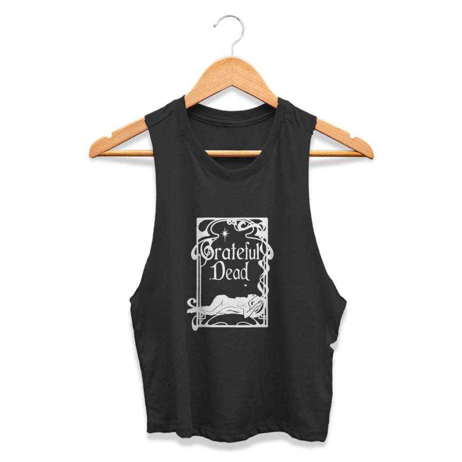 Grateful Dead Graphic Art Nouveau Design Jerry Garcia CPY Womans Crop Tanktop Tee