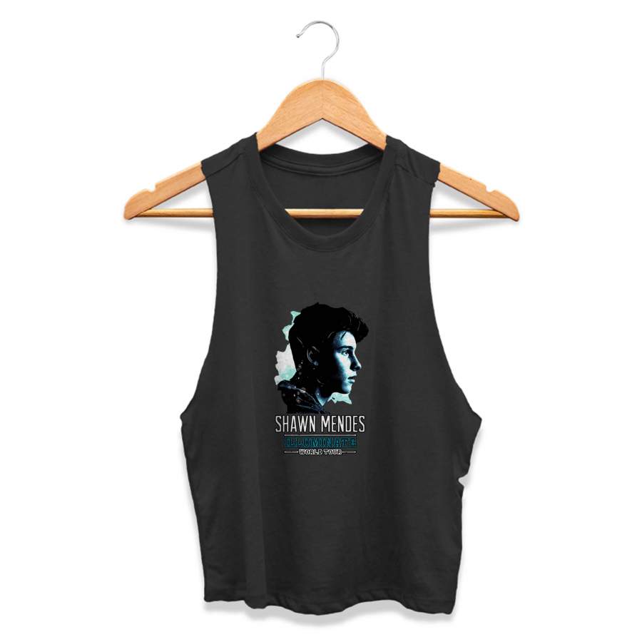 Shawn Mendes98 New 2017 Illuminate Tour Army Stitches Cameron Dallas Teen Nash Grier CPY Womans Crop Tanktop Tee