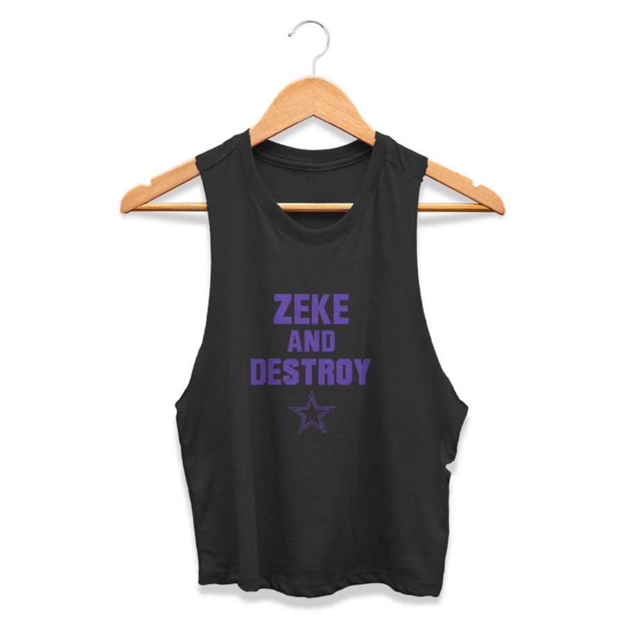 Feed The Zeke Ezekiel Elliott Dallas Cowboys Football Team Funny Humor CPY Womans Crop Tanktop Tee