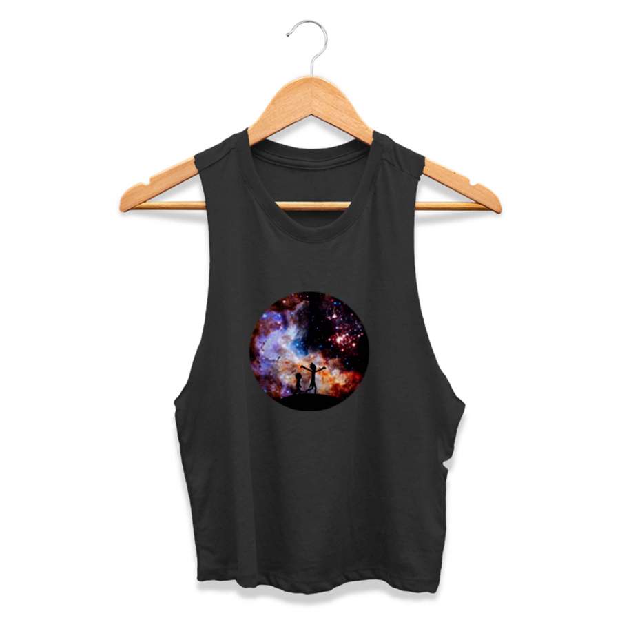 Rick And Morty In Space Hubble Graphic Gift For Him CPY Womans Crop Tanktop Tee