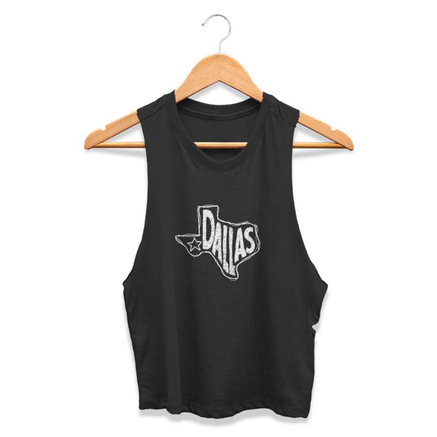 Dallas Texas City State Womans Crop Tanktop Tee