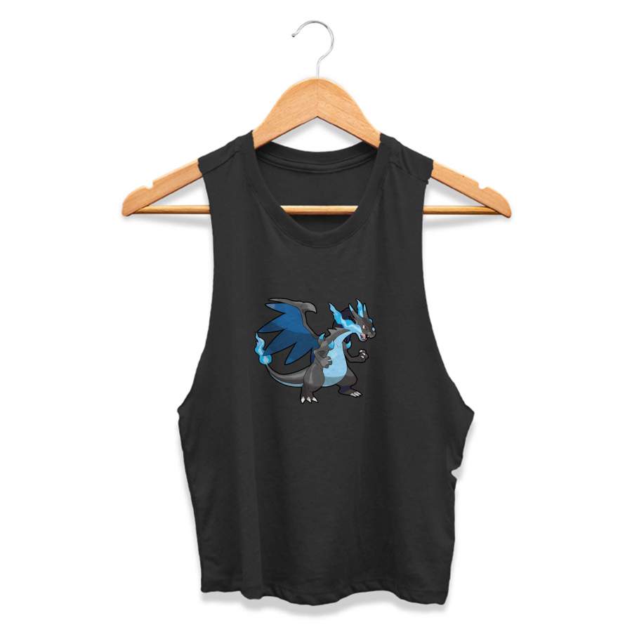 Pokemon Mega Charizard X Pikachu Pokemon CPY Womans Crop Tanktop Tee