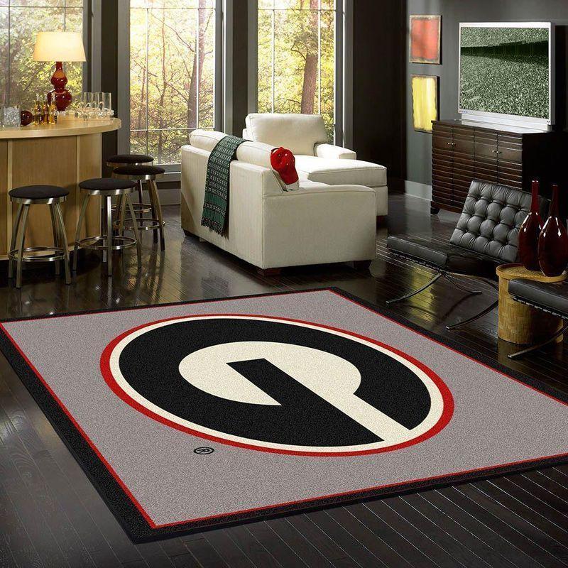 Georgia Bulldogs Area Rug Football Living Room Carpet Sports Home Floor Decor 1912072