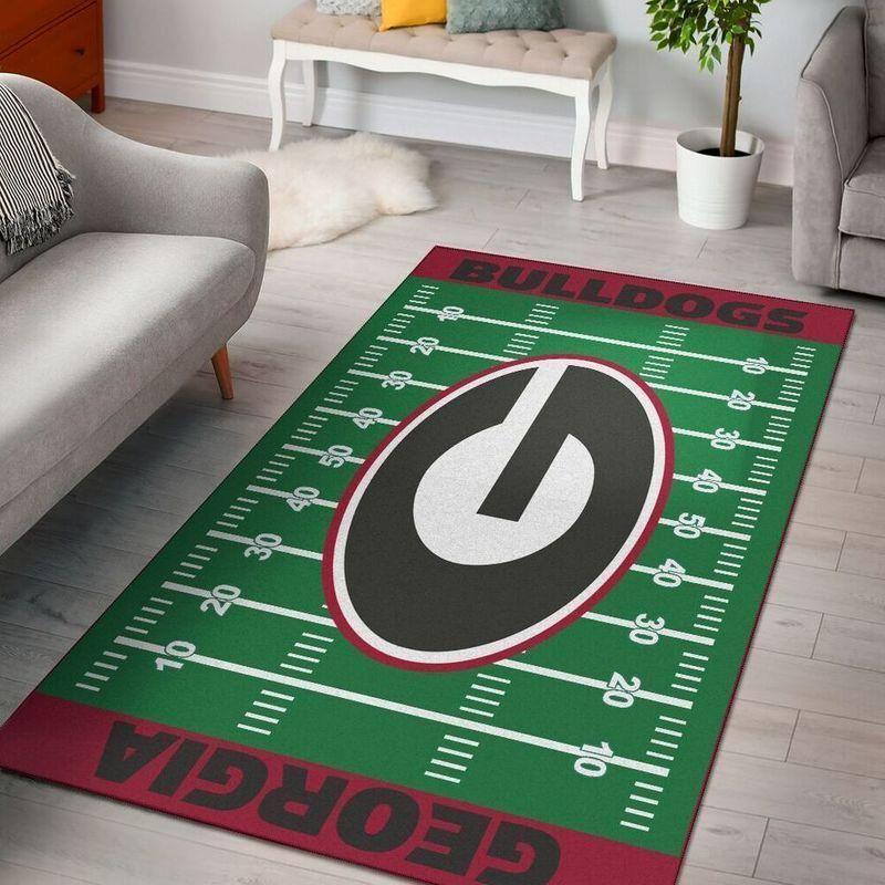 Georgia Bulldogs Area Rug Football Team Logo Carpet Living Room Rugs Floor Decor F10214