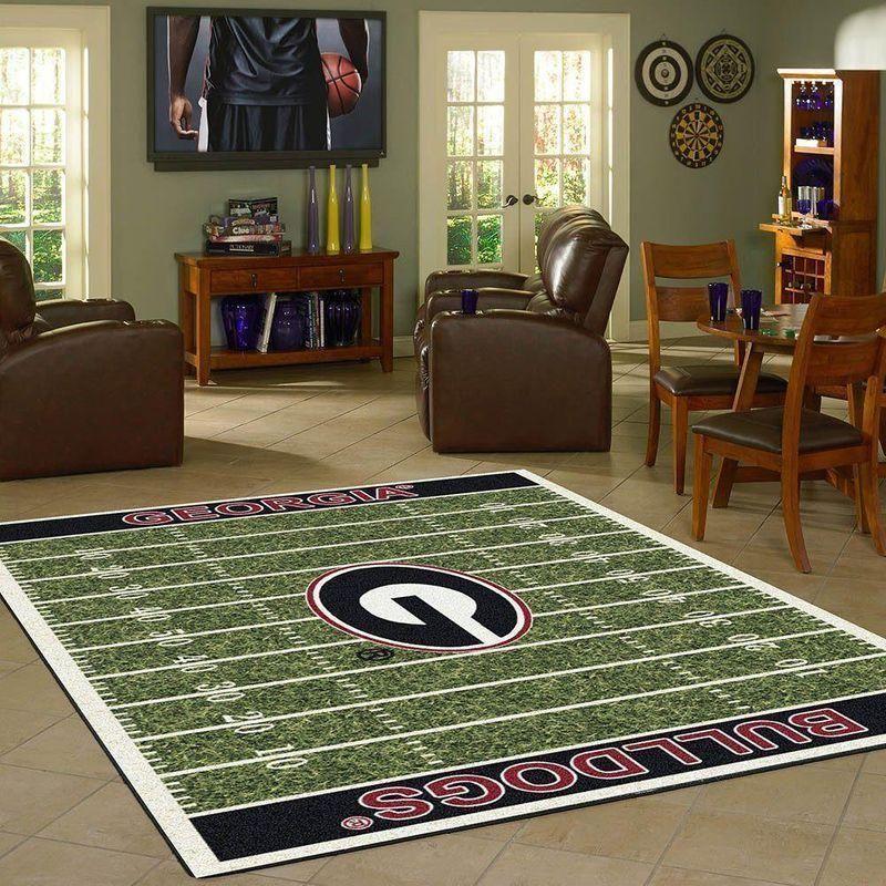 Georgia Bulldogs Home Field Area Rug Football Team Logo Carpet Living Room Rugs Floor Decor F102145