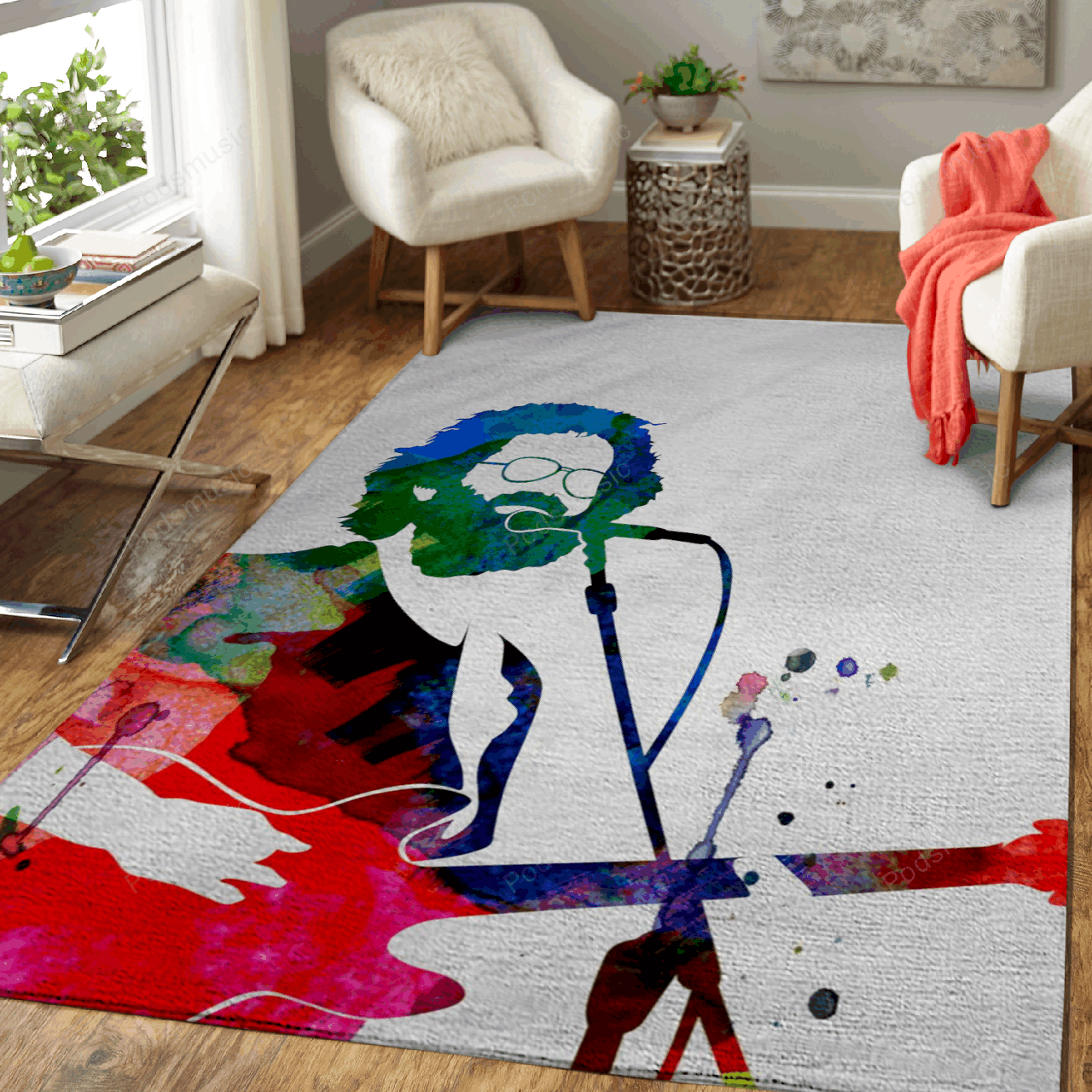 Grateful Watercolor – Music Legends Art For Fans Area Rug Living Room Carpet Floor Decor