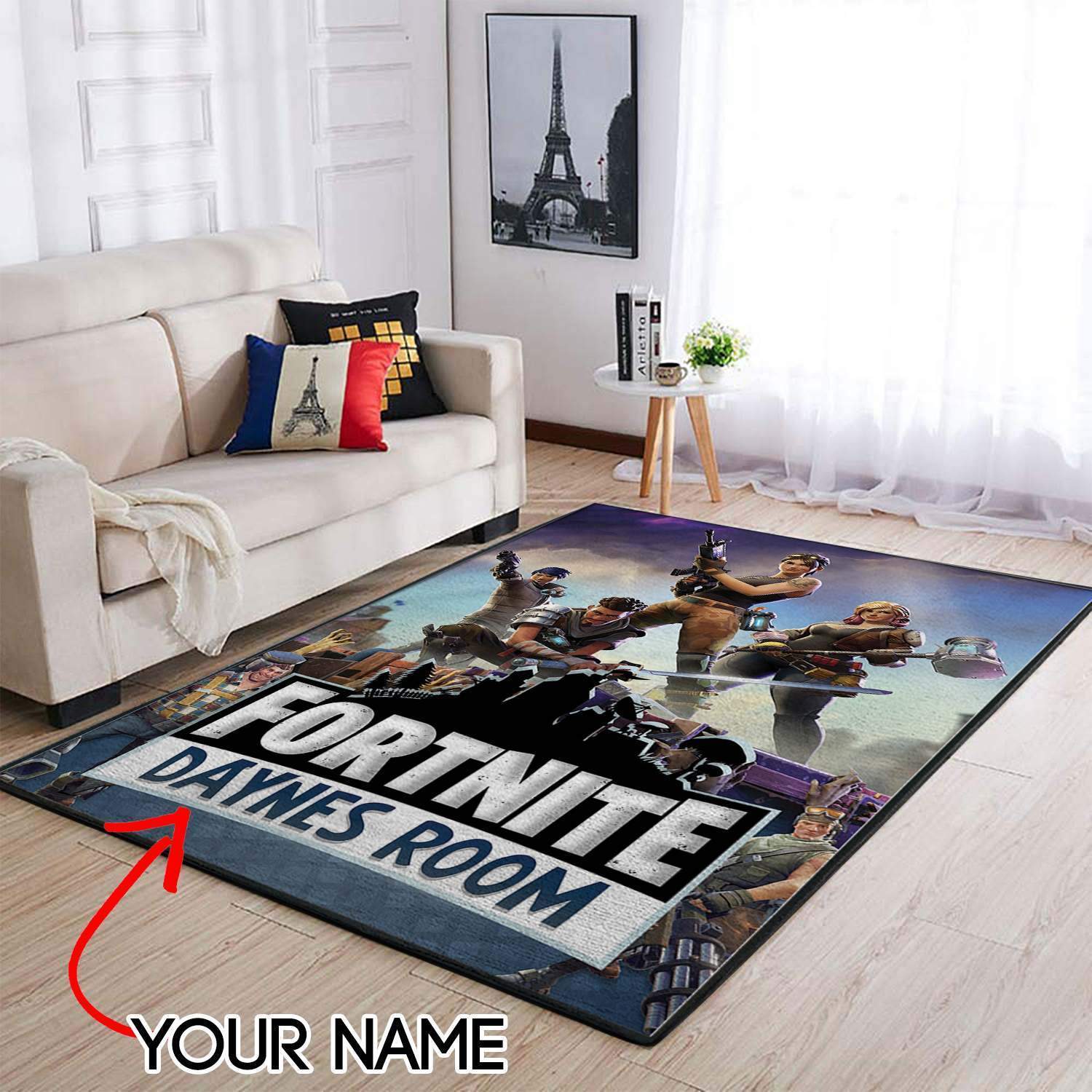 Customized Name Fortnite Area Rug Christmas Gift Game Rug Floor Decor