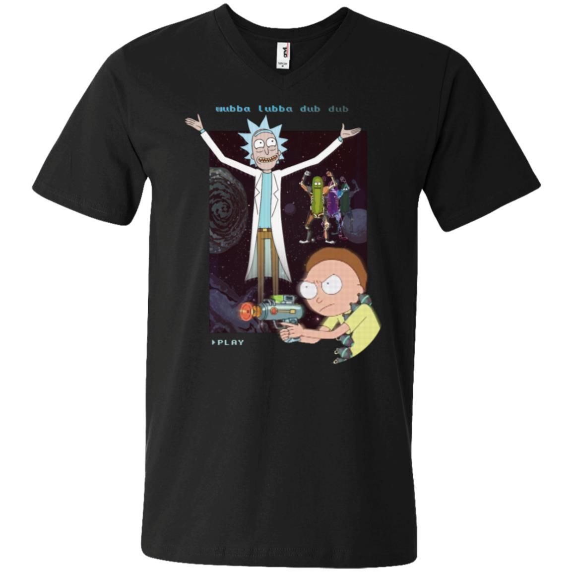 Rick And Morty Retro Video Game Men V-Neck T-Shirt