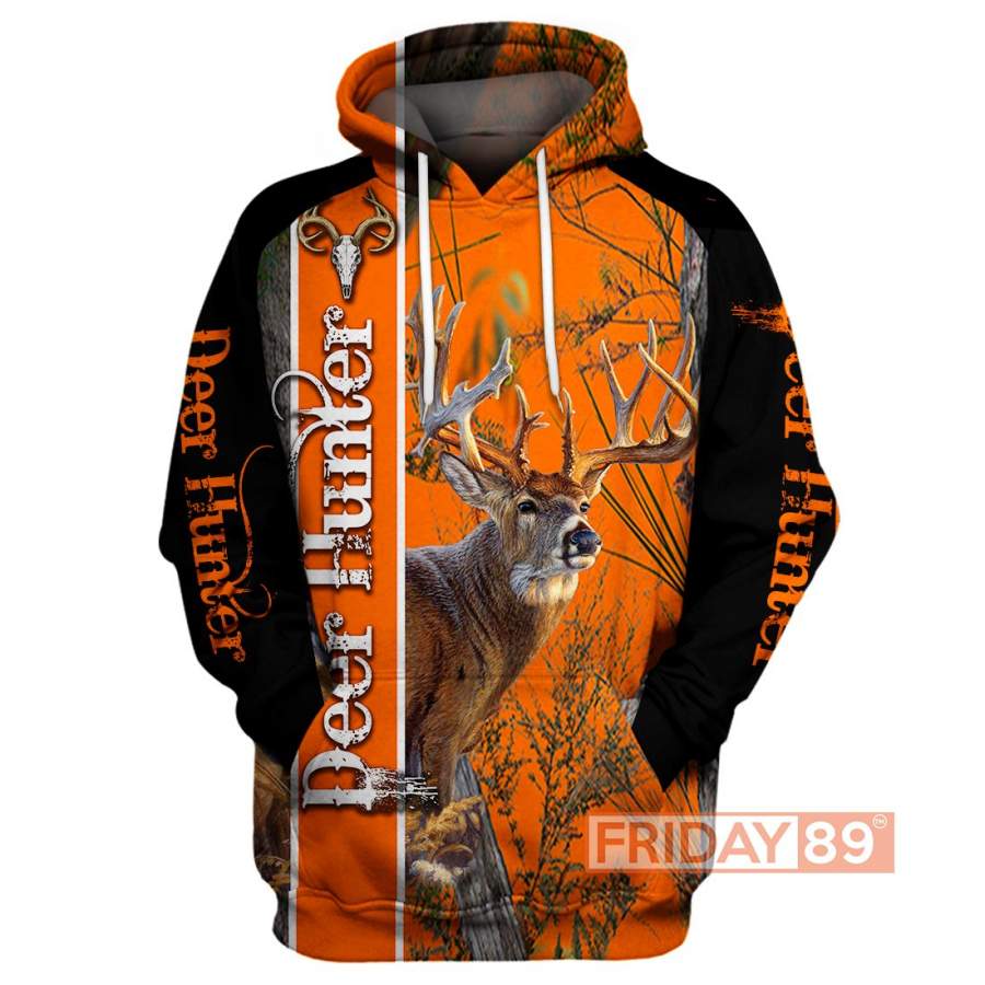 3D Print Deer Hunter Art – Hunting Hoodie/ T-shirt