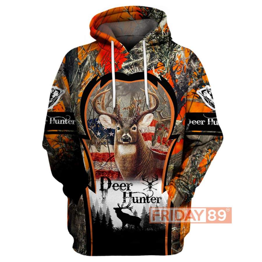 Deer Hunter Beauty Hunting Art 3D Print Hoodie T-shirt Tank Sweater