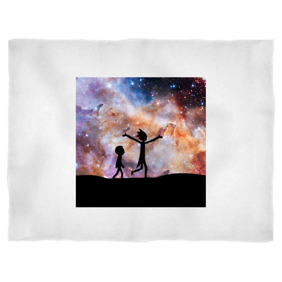 Rick And Morty In Space Hubble Galaxy Stars Geek Gift Blanket