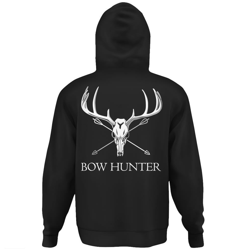 Bowhunter Deer Skull Minimalist Hunting Hoodie Print On Back