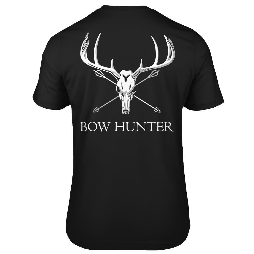 Bowhunter Deer Skull Minimalist Hunting T Shirts Print On Back