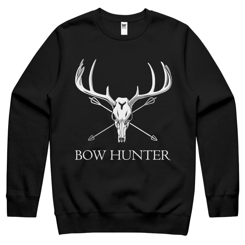 Bowhunter Deer Skull Minimalist Hunting Crewneck Sweatshirt