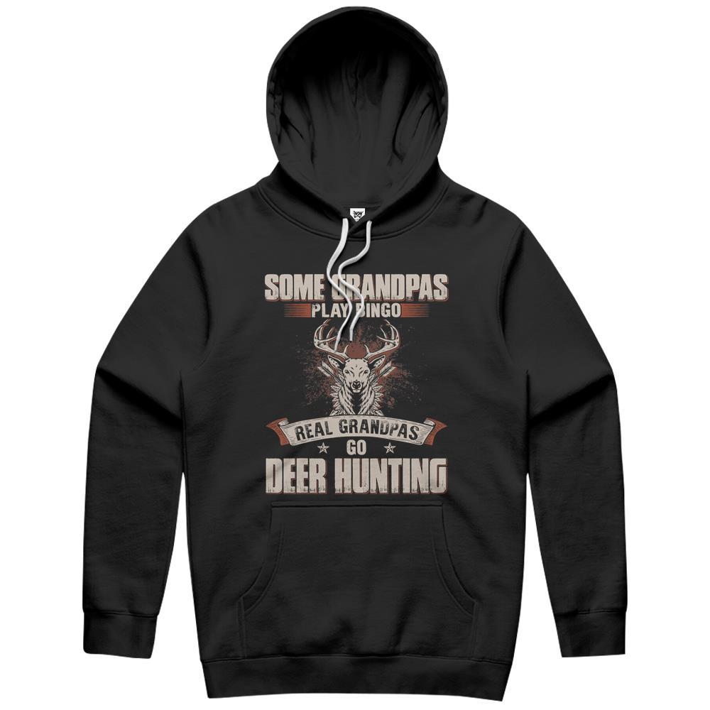 Mens Some Grandpas Play Bingo Real Grandpas Go Deer Hunting Hoodie