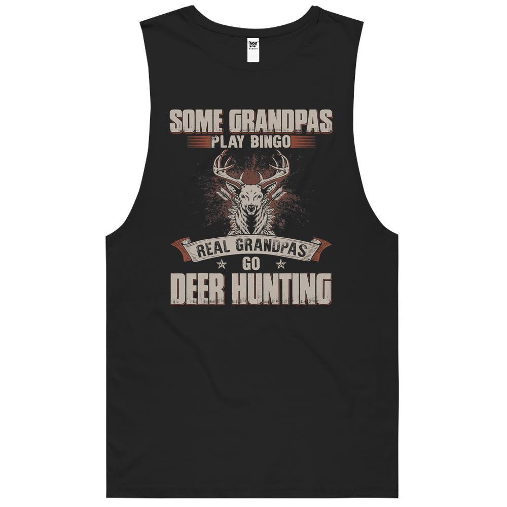 Mens Some Grandpas Play Bingo Real Grandpas Go Deer Hunting Tank Top