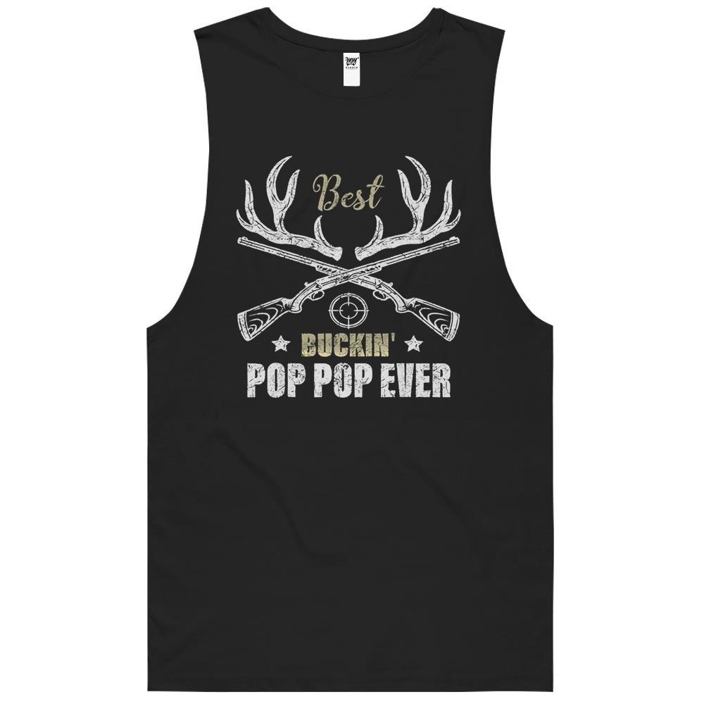 Mens Best Buckin Pop Pop Ever Deer Hunters Hunting Gift Father Tank Top