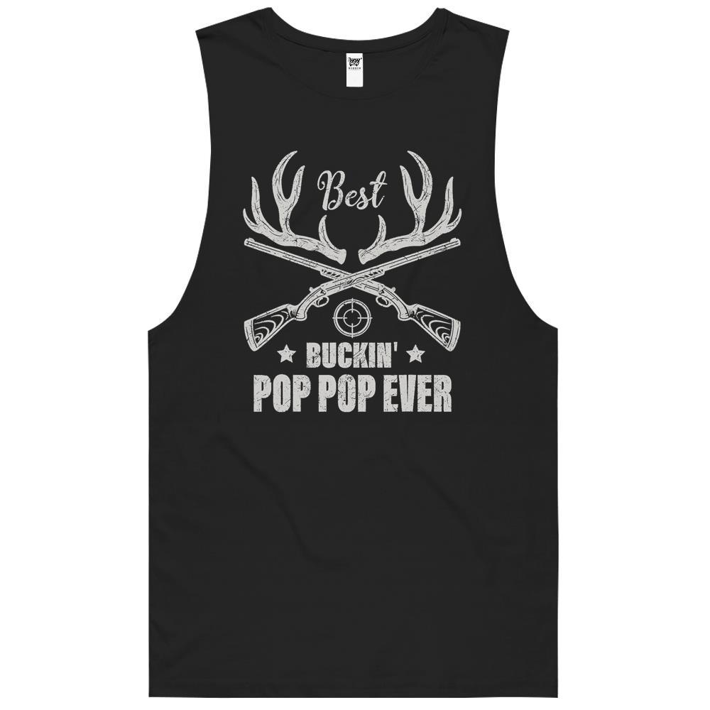 Mens Best Buckin’ Pop Pop Ever Deer Hunters Hunting Fathers Day Tank Top