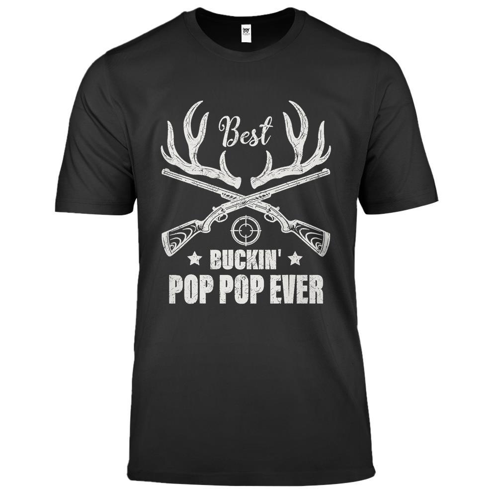 Mens Best Buckin’ Pop Pop Ever Deer Hunters Hunting Fathers Day Premium T Shirts