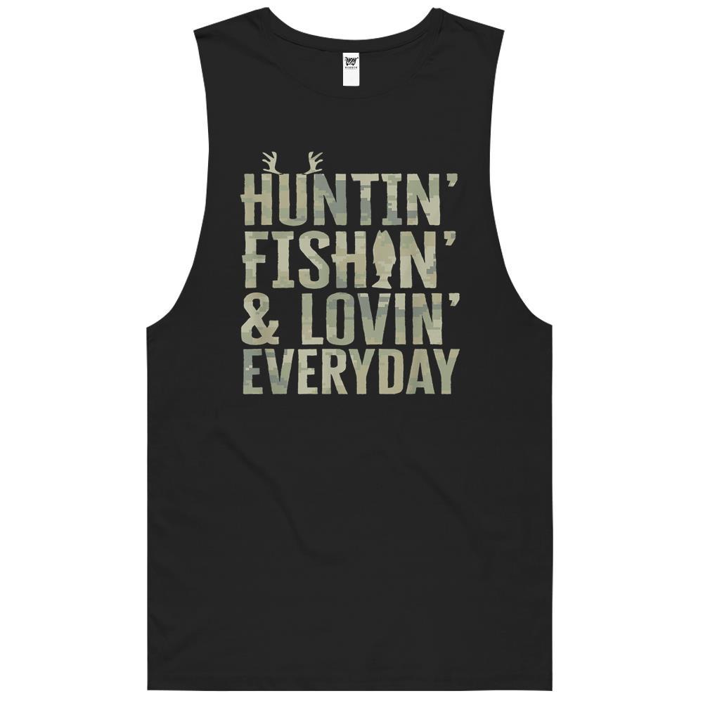 Hunting Fishing Loving Every Day , Fathers Day Camo Tank Top