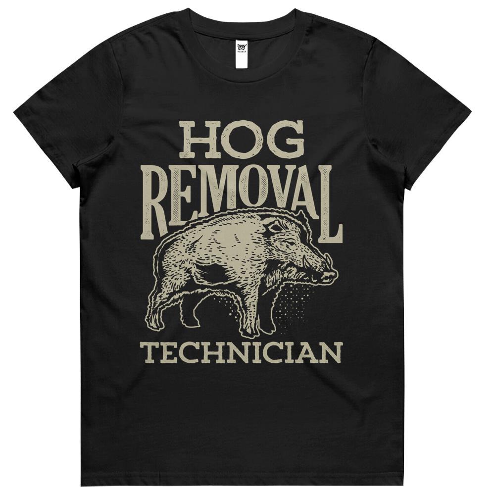 Hog Removal Technician Boar Hunting Vintage Pig Gift Womens Tshirts