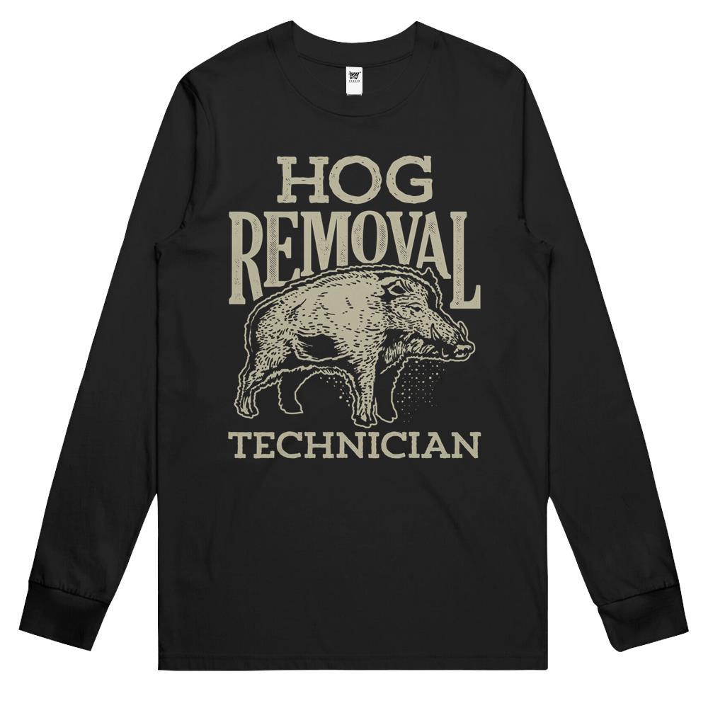 Hog Removal Technician Boar Hunting Vintage Pig Gift Long Sleeve T Shirts