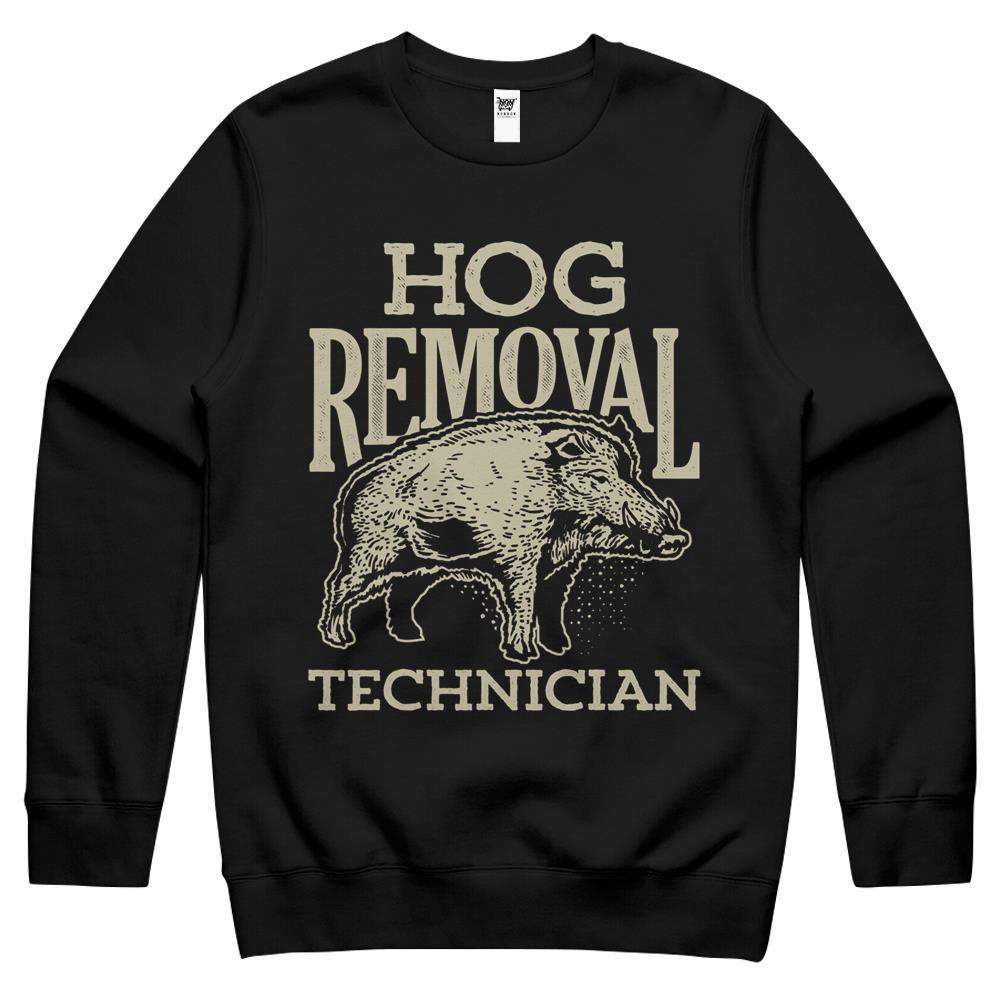 Hog Removal Technician Boar Hunting Vintage Pig Gift Crewneck Sweatshirt