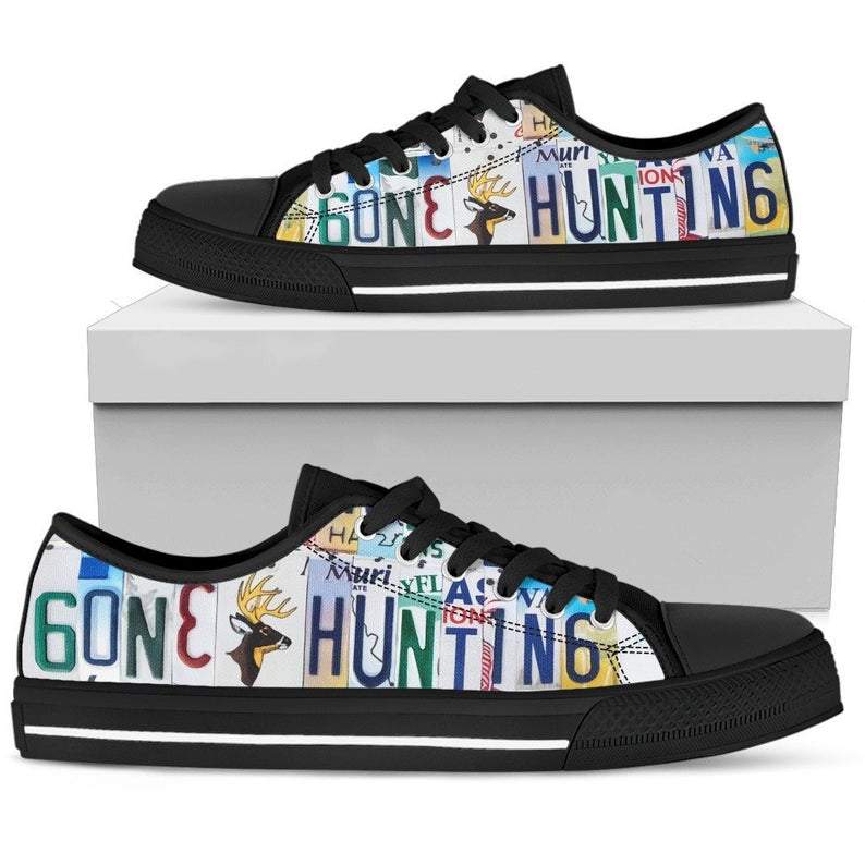 Gone Hunting Low Top Shoes, Sneakers For Adults, Converse Style, Gift For Men Women