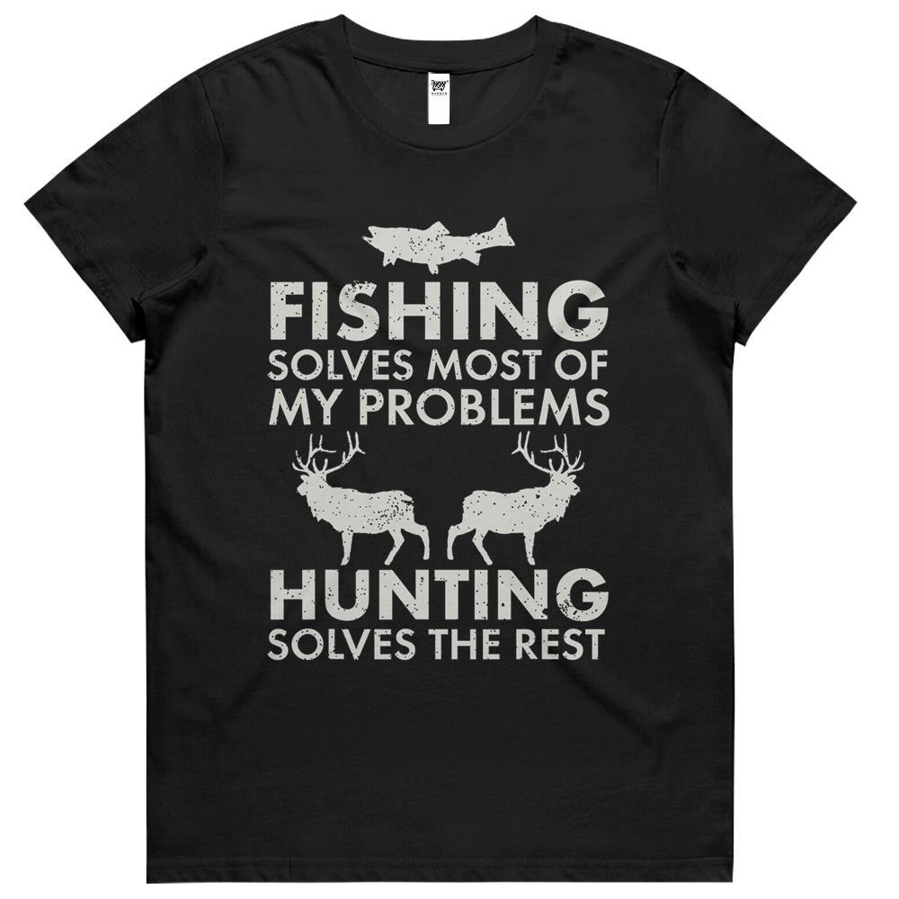 Funny Fishing And Hunting Gift Christmas Humor Hunter Cool Womens Tshirts