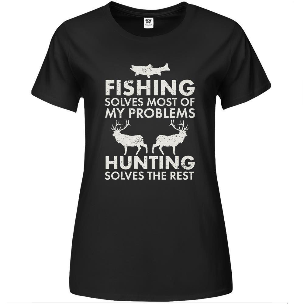 Funny Fishing And Hunting Gift Christmas Humor Hunter Cool Premium Womens Tshirts