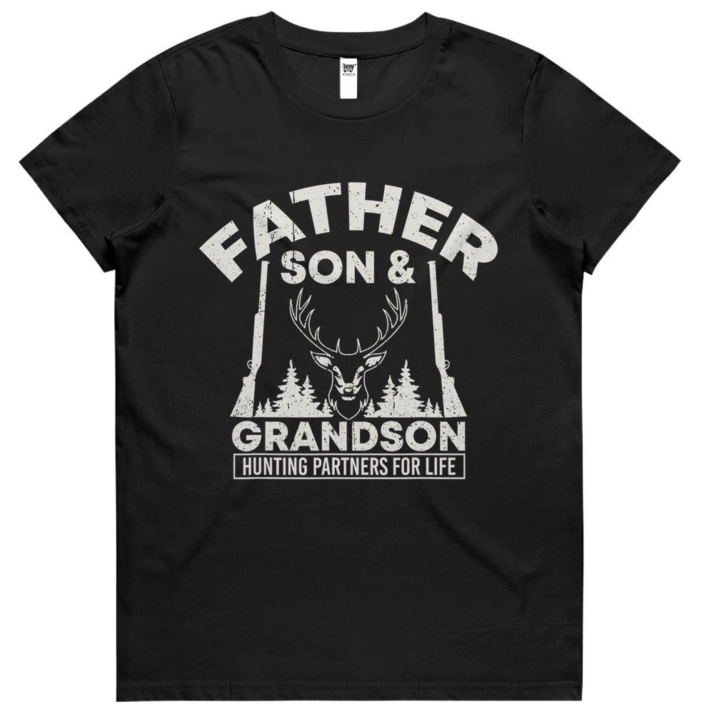 Father, Son & Grandson – Hunting Partners For Life Womens Tshirts