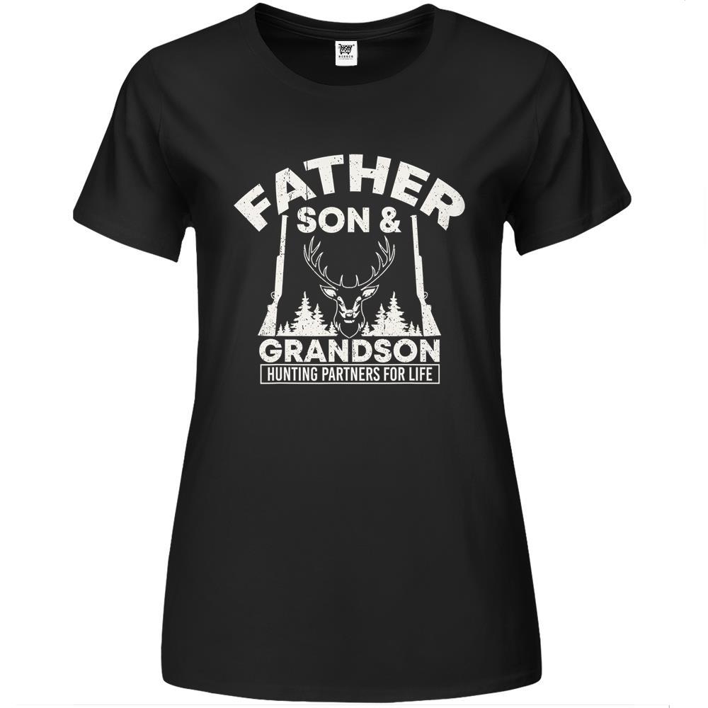 Father, Son & Grandson – Hunting Partners For Life Premium Womens Tshirts