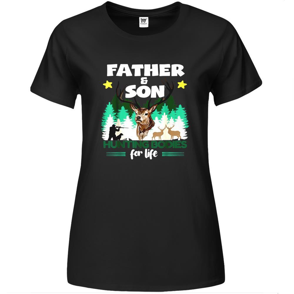 Father With Son Deer Hunting Hunt Lover Father’s Day Gift Premium Womens Tshirts