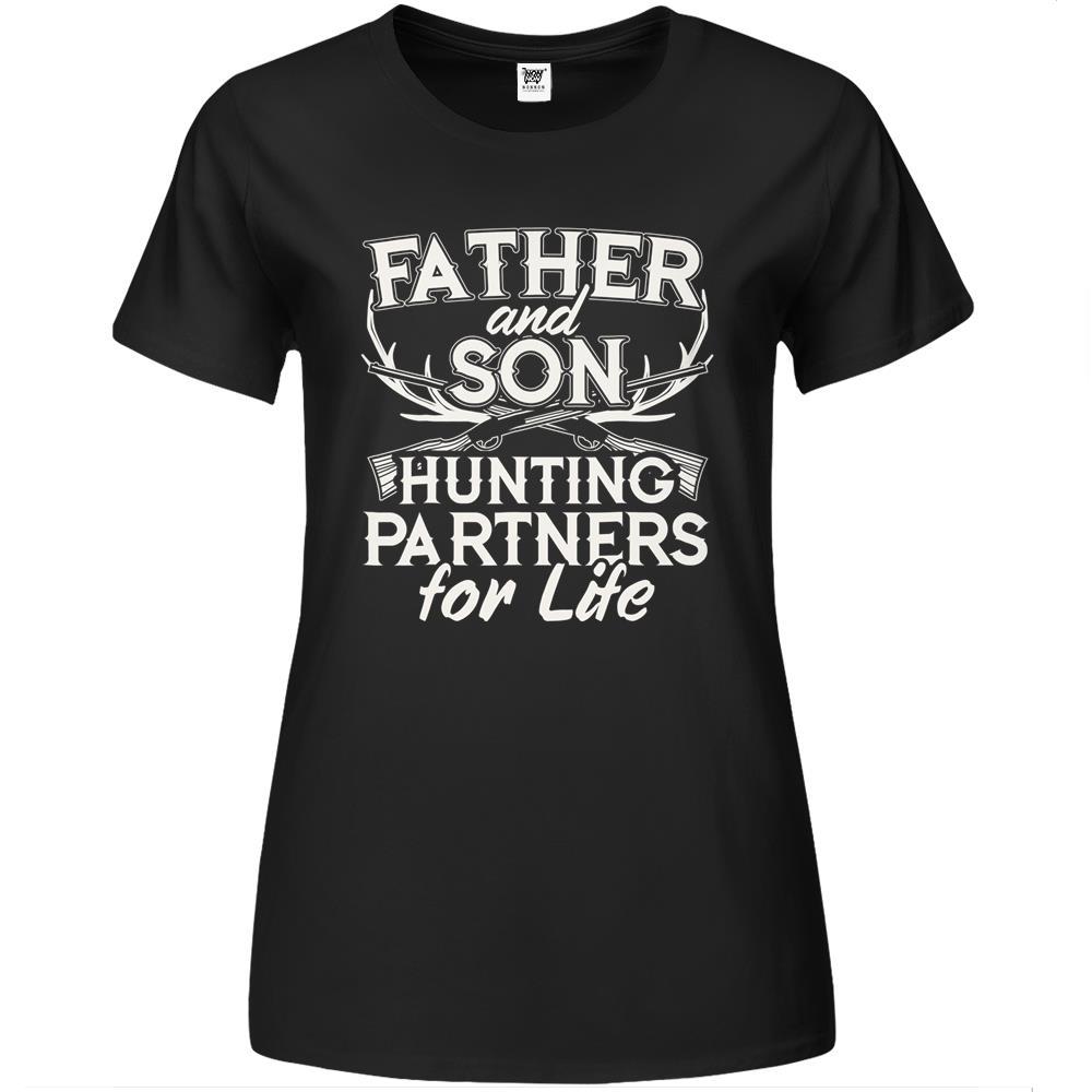 Father And Son Hunting Partners For Life Premium Womens Tshirts