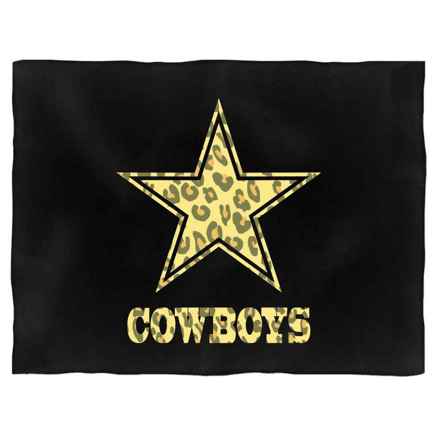 Cheetah Dallas Cowboys Leopard Baseball Star Print Love Deep In The Heart Texas Blanket