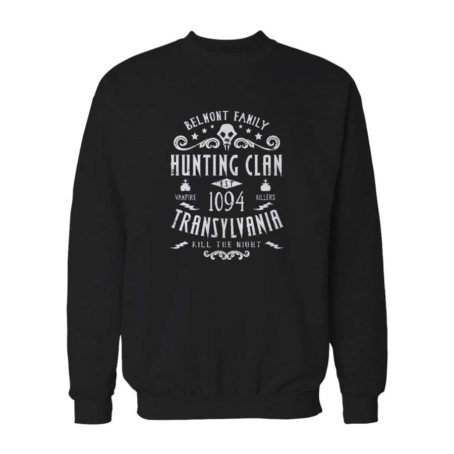 Classic Nes Video Game Inspired Castlevania Simon Belmont Hunting Clan Sweatshirt