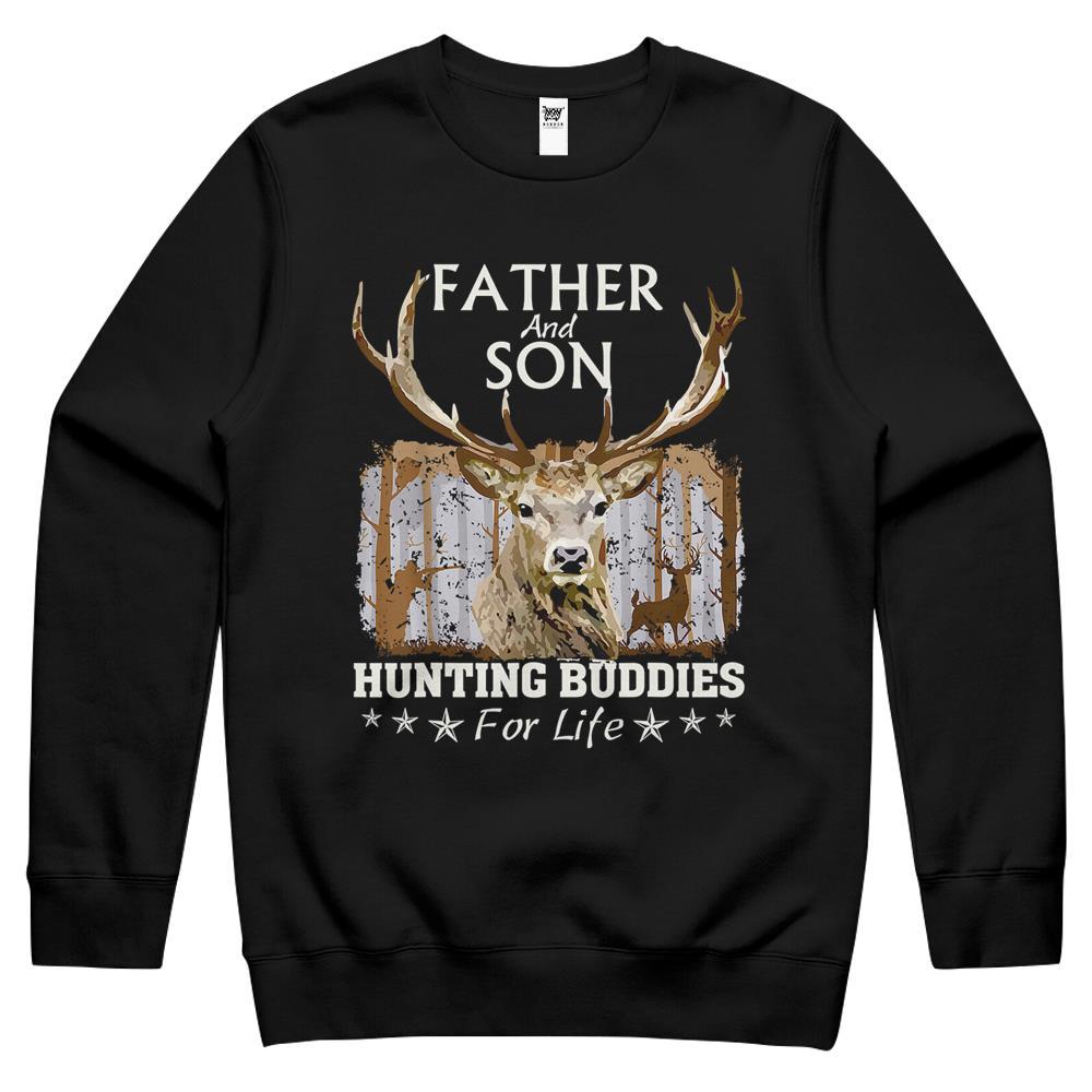 Father And Son Hunting Buddies For Life Gift For Dad Crewneck Sweatshirt