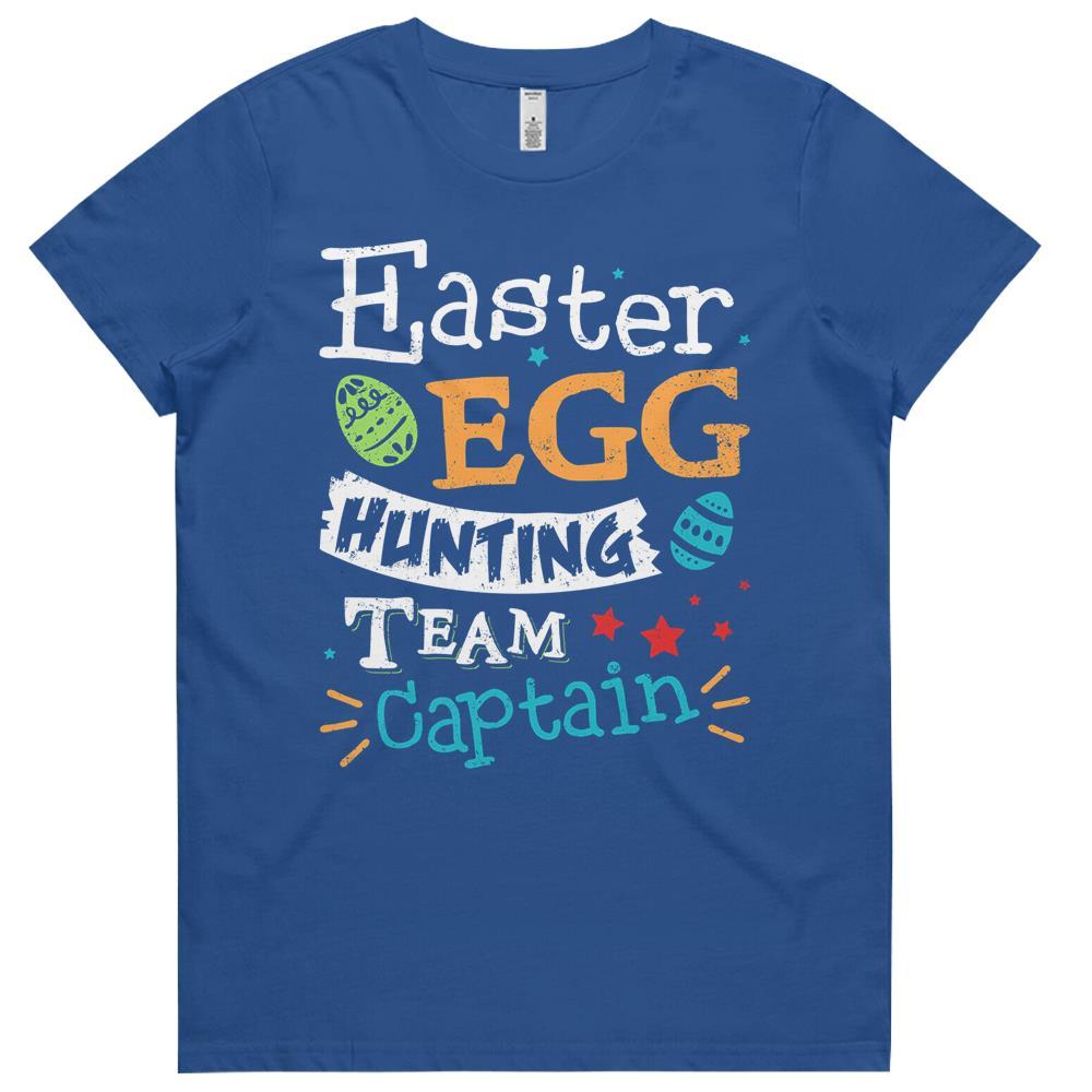 Easter Egg Hunting Team Hunter Captain Womens Tshirts